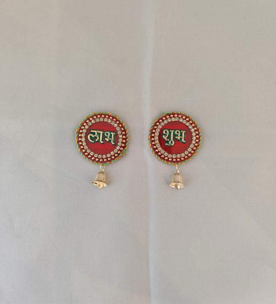 Small Red Round Sticking Shubh Labh SL4