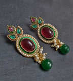 E14 Red & Green Stone with Pearl