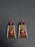 E7 Red & Blue Stone Golden Effect Bali Type