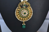 S37 White Green Moti Mala