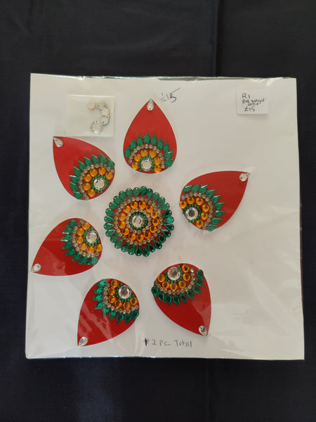 Red Small Satin Rangoli R1