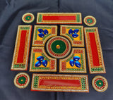 Square with Rectangle Patta Rangoli R2