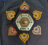 Collapsible Diya Rangoli (White Base) R5