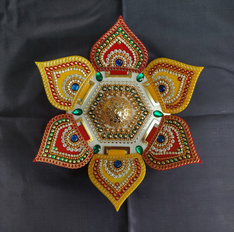 Collapsible Diya Rangoli (White Base) R5