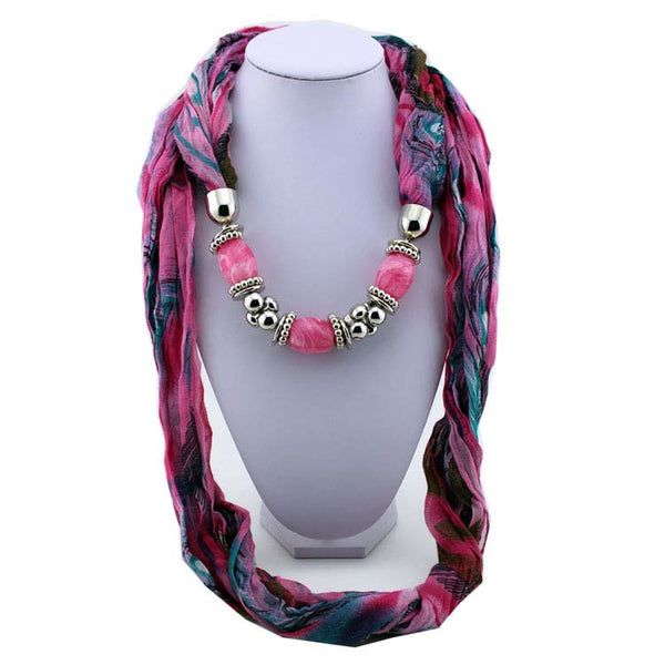 SN10 Pink Printed Scarf